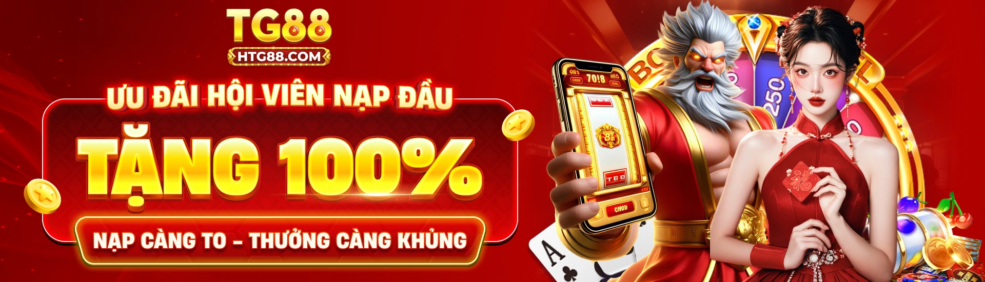 banner khuyến mãi nạp đầu nhận 100% giá trị nạp